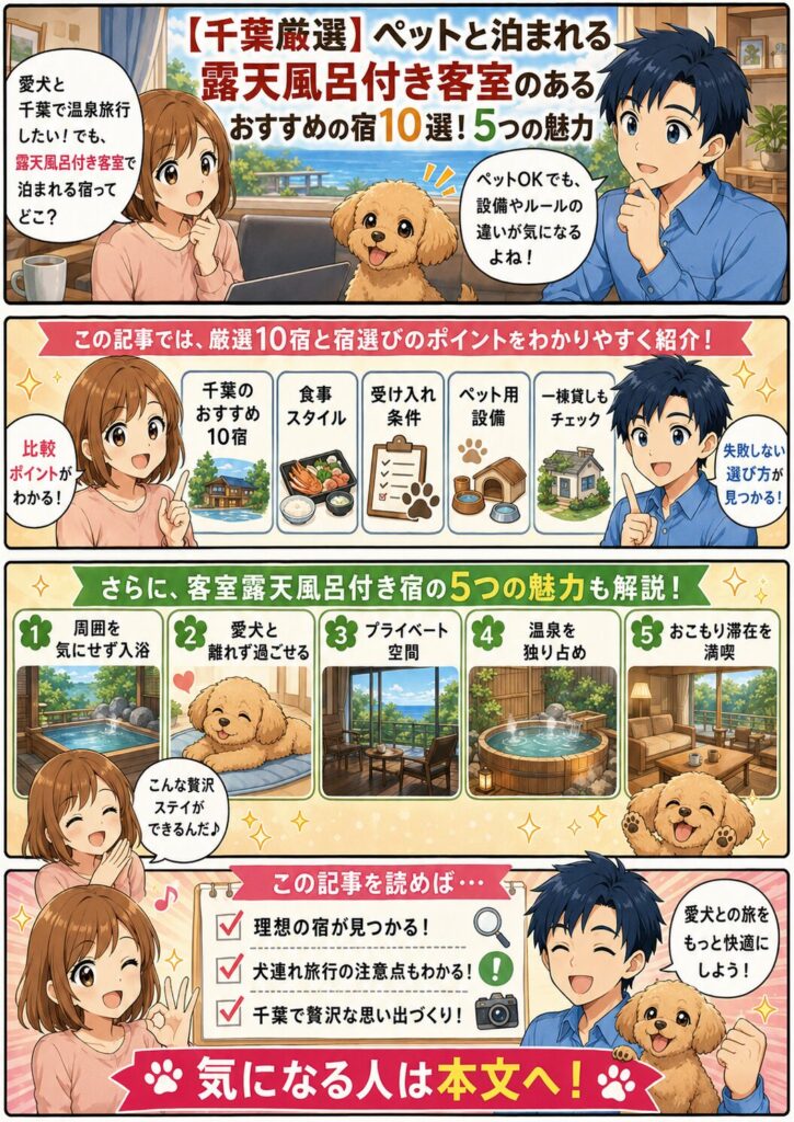 【千葉厳選】ペットと泊まれる露天風呂付き客室のあるおすすめの宿10選！5つの魅力