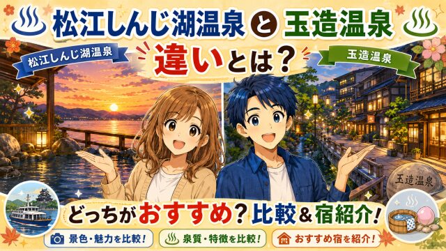 松江しんじ湖温泉と玉造温泉の違いとは？どっちがおすすめか比較＆宿紹介！